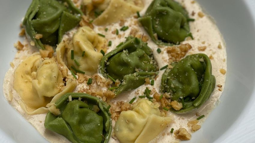 Sugestão de Dia das Mães no Zena, Pansoti con salsa di noci é recheado com ricota e espinafre ao molho de nozes • Divulgação